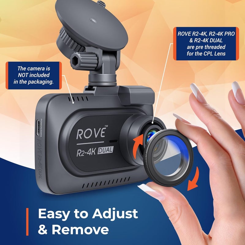 ROVE Ultimate CPL Filter, Anti-Glare Circular Polarizer Lens for R2-4K, R2-4K PRO, and R2-4K Dual Dash Cam Models - Image 4